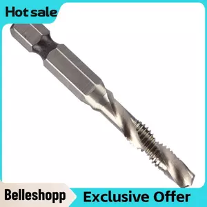 Belleshopp Belleshopp Fydun Máy khoan và mũi khoan M6 HSS 1/4 Chuôi lục giác & mũi côn Bộ dụng cụ khai thác điện