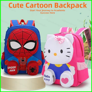 HT3 Spider-Man Hello Kitty Cartoon Schoolbag Ba lô thời trang phong cách Hàn Quốc TH3