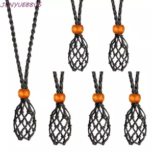Dây chuyền JUNYUE88US, Giá đỡ vòng cổ pha lê bện DIY, Giá đỡ đá rỗng Dây sáp dệt tay Chiều dài có thể điều chỉnh Vòng cổ bện có thể điều chỉnh