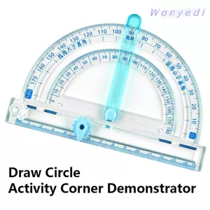 WANYEDI Bevel Protractor, Thước đo góc hoạt động đa chức năng bằng nhựa, Dụng cụ vẽ vòng tròn chất lượng cao Công cụ vẽ hình tròn / góc Văn phòng trường học