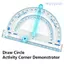 WANYEDI Bevel Protractor, Thước đo góc hoạt động đa chức năng bằng nhựa, Dụng cụ vẽ vòng tròn chất lượng cao Công cụ vẽ hình tròn / góc Văn phòng trường học