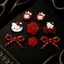 Set Charm Hello Kitty Nơ Hồng Hoa Hồng Táo Kitty Resin Cao Cấp – Pink Rose Bow Collection Trang Trí Dép