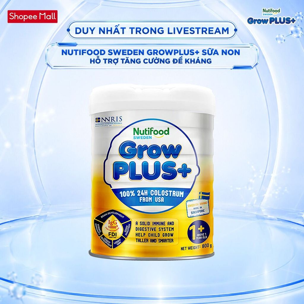 [Livestream Lucie] Sữa Bột Nutifood GrowPLUS+ Sữa Non Tăng Đề Kháng 800g - Trên 1 Tuổi
