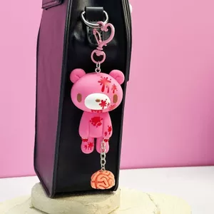 Bạo Lực Đầu Gấu Móc Khóa Túi Treo Đồ Trang Trí Ô Tô Chống Mất Niche Gothic Hai Chiều s7.2