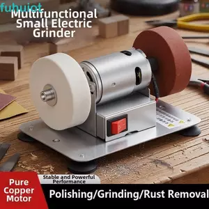 Máy mài băng ghế Mini FUHUIOT, Máy mài điện tốc độ thay đổi có thể điều chỉnh tốc độ, Bánh mài tiết kiệm không gian Máy mài bánh xe kép cầm tay 150W Đánh bóng hiện vật