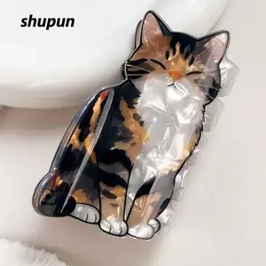 SHUPUN Mèo Vuốt Tóc, Nhựa Chắc Chắn Xây Dựng Móng Vuốt Co Giãn Hàm Kẹp Tóc, Bề Mặt Mịn Dễ Thương Acrylic Trang Trí Tóc Hàng Ngày