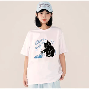 （Giao hàng 24h）Angela Hàn Quốc 2026 Mùa Hè Áo Thun Ngắn Tay Nữ Rời Thường Ngày Size Lớn Quần Áo Unisex Cổ Tròn Áo