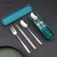 Ziyulinyuk Bộ Dao Kéo Nĩa Chopstis Thìa 3 Trong 1 Thép Không Gỉ Bộ Đồ Ăn Có Hộp Bộ Đồ Ăn Flatware Du Lịch Cắm Trại Flatware VN