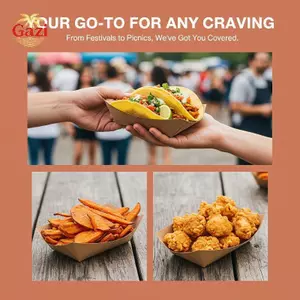 Khay đựng thuyền Hotdog bằng giấy Kraft dùng một lần Khay đóng gói phân hủy sinh học cấp thực phẩm cho nhà hàng Kệ ăn nhẹ mang đi [VN]