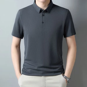 2026 Ice Silk Non-Iron Áo polo Tay Ngắn Áo Sơ Mi Nam Jacquard Ve Áo Thun Nhỏ Lô PGIC