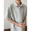 Khâu Nặng Giải Cấu Trúc Vai Trước Áo Sơ Mi Polo Tay Ngắn Nam Mùa Hè Hợp Thời Trang Nam Mỹ Ve Áo Thun Top 1ZCJ
