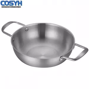<cosyh>Double Handle Pan Ergonomic Design Mirror Polished Exterior For Oven Use