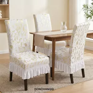 Vỏ bọc ghế có váy DONOVANQQ, Vỏ bọc ghế dày chống bụi, Vỏ bọc ghế bảo vệ chống trượt trang trí trang trí đám cưới