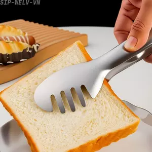 {WELV}Stainless Steel Tongs 304 Stainless Steel Ergonomic Handle Design Easy To Clean