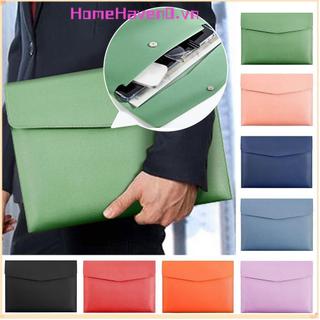 Túi đựng hồ sơ HOMEHAVEN, Thư mục tập tin da dung tích lớn A4, Văn phòng phẩm Da chống bụi Tổ chức tài liệu Trường học Văn phòng