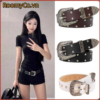 Thắt lưng đinh tán Roomyco phong cách punk cổ điển và gothic y2k