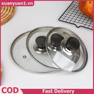XUAN Có Thể Nhìn Thấy Nồi Kính Cường Lực Nắp Nồi Thép Không Gỉ Viền Chảo Nắp Tràn Tròn Chống Vỡ Nắp Kính Đầu Bếp VN