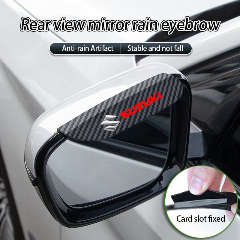 Suzuki Sợi Carbon Gương Chiếu Hậu Mưa Lông Mày Hiệu Quả Cao Chống Mưa Và Chống Thấm Nước Kính Chắn Nắng Trang Trí Xe Hơi Phụ Kiện Cho Swift Vitara Jimny SX4 APV Phụ Kiện