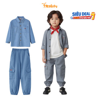 Áo sơ mi và quần jean bé trai Rabity 912.008