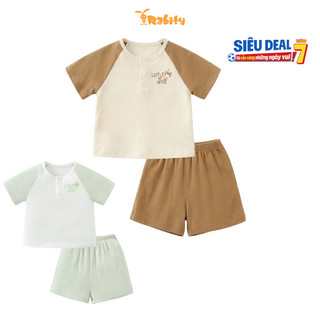 Bộ thun ngắn tay chất liệu petit bé trai Rabity 960.107