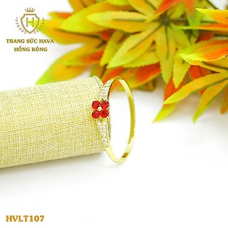 Vòng Tay, Lắc Tay Nữ Mặt Đính Đá, Titan Xi Mạ Vàng Non Cao Cấp - Trang Sức Hava Hong Kong - HVLT107