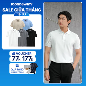 Áo Polo Nam ICONDENIM, chất liệu vải cotton cá sấu, form regular thoải mái, logo in nổi tạo điểm nhấn PLID0077
