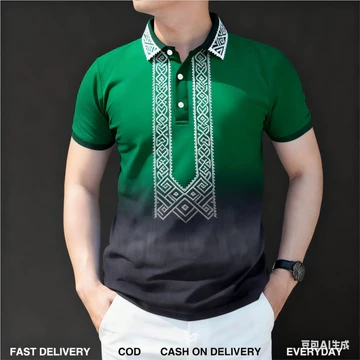 Nam Barong Áo Polo Nam Quần Áo Phong Cách Dân Tộc Áo Polo Vintage Áo Quần Áo ASEAN Áo Sơ Mi Polo Dân Tộc Oversize Họa Tiết Retro Ngoài Trời Dạo Phố 09