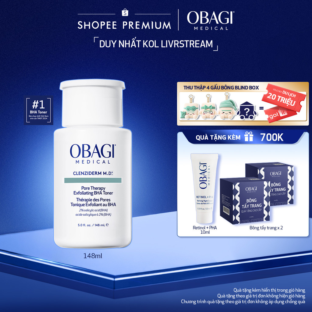 Toner BHA giảm mụn Obagi Medical Clenziderm M.D. Pore Therapy Exfoliating BHA 148ml