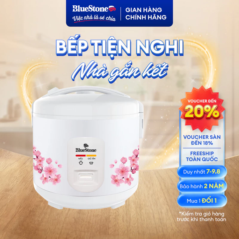 Nồi Cơm Điện BlueStone RCB-5525 1.8L - 700W, Lòng Nồi Ceramic - Bảo Hành 2 Năm — ảnh 1
