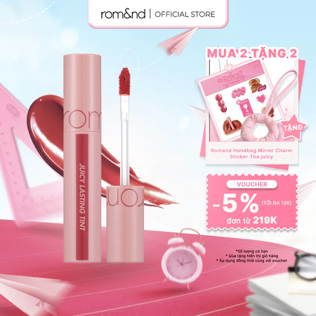 [Rom&nd] Son Tint lì cho môi căng mọng Hàn Quốc Romand Juicy Lasting Tint 5.5g