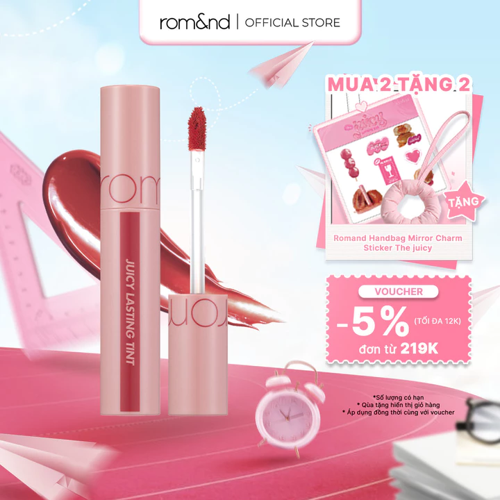 [Rom&nd] Son Tint lì cho môi căng mọng Hàn Quốc Romand Juicy Lasting Tint 5.5g