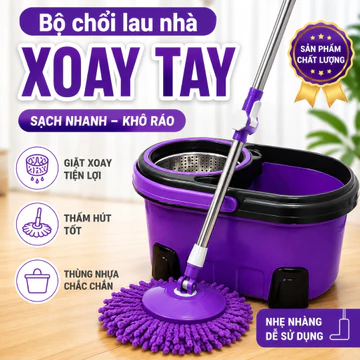 🔥Bộ Cây Lau Nhà Xoay 360 Độ Cây Lau Nhà Inox Cây Lau Sàn Chổi Lau Nhà Bộ Lau Nhà Cán Dài Bông Lau Microfiber