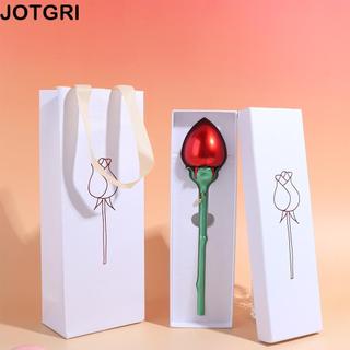 JOTGRI Hộp đựng đồ trang sức nở tự động, Hộp nhẫn cầu hôn hoa chống nước màu hồng, Hộp trưng bày trang sức Màu đỏ Chống bụi Thanh lịch Hộp nhẫn hồng đính hôn