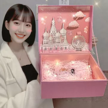 Hộp quà có sẵn Hộp quà sinh nhật Hộp quà tặng Hộp rỗng Hộp đóng gói Cô gái Đầm công chúa Hộp quà tặng đi kèm lớn 5209.10