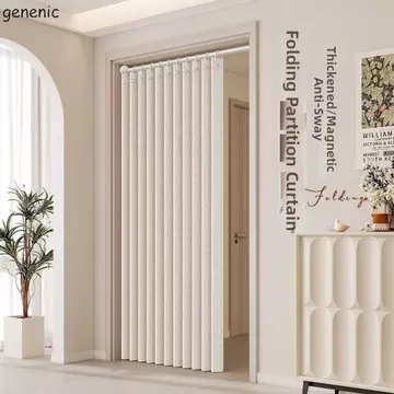 GENENIC Rèm cửa gấp GENENIC, Rèm tắm dày nhiều kích thước, Rèm phân vùng Phong cách Bắc Âu có móc Rèm ngăn phòng chống thấm nước Phòng ngủ