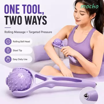 Máy mát xa con lăn cầm tay MOCHO, Bóng massage cổ tử cung đa chức năng di động, Massage toàn thân Massage điểm thư giãn cơ bắp Dễ dàng sử dụng Bóng massage kinh tuyến Fascia Yoga