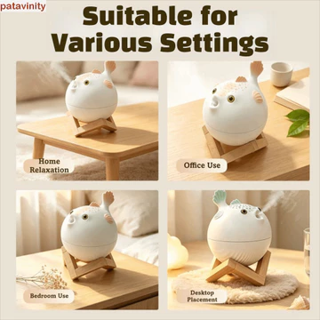 Máy tạo độ ẩm cá PATAVINITY Puffer, Máy tạo độ ẩm Mini 260ml Đèn đầy màu sắc, Máy phun sương tắt tiếng tinh tế cầm tay Máy tạo độ ẩm để bàn Phòng ngủ