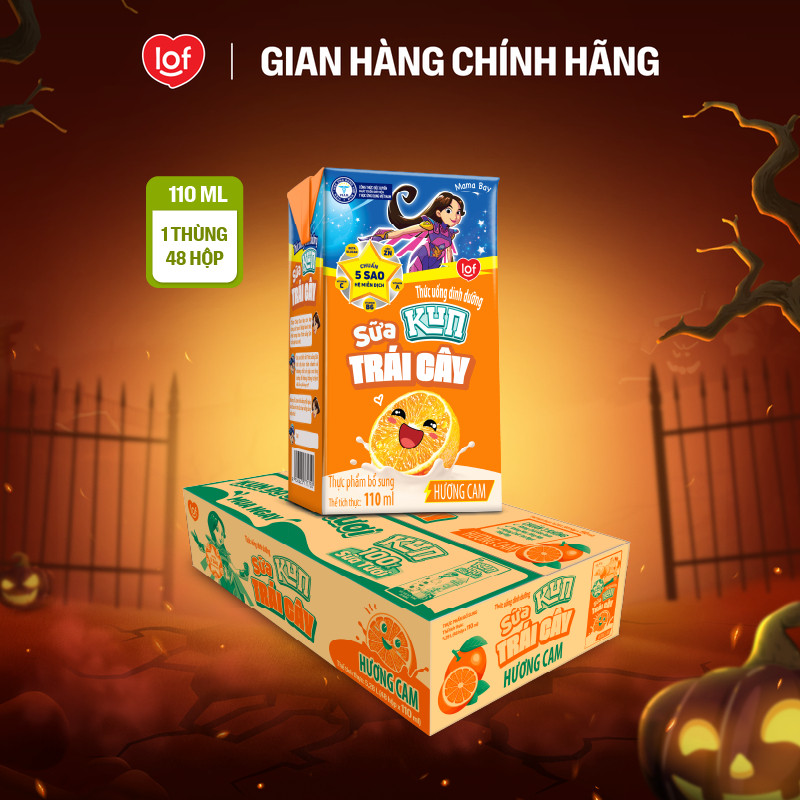 Sữa trái cây KUN vị cam thùng 48 hộp x 110ml