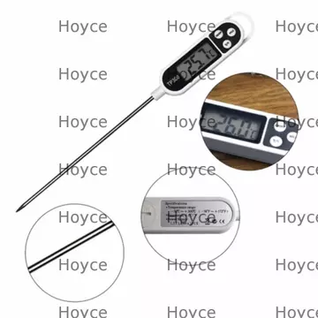 Nhiệt kế thịt HOYCE, Nhiệt kế thực phẩm kỹ thuật số chống nước đọc tức thì, Phạm vi nhiệt độ hiển thị có đèn nền -50°C đến + 300°Chất lỏng nhiệt kế nhà bếp điện tử đầu dò dài C