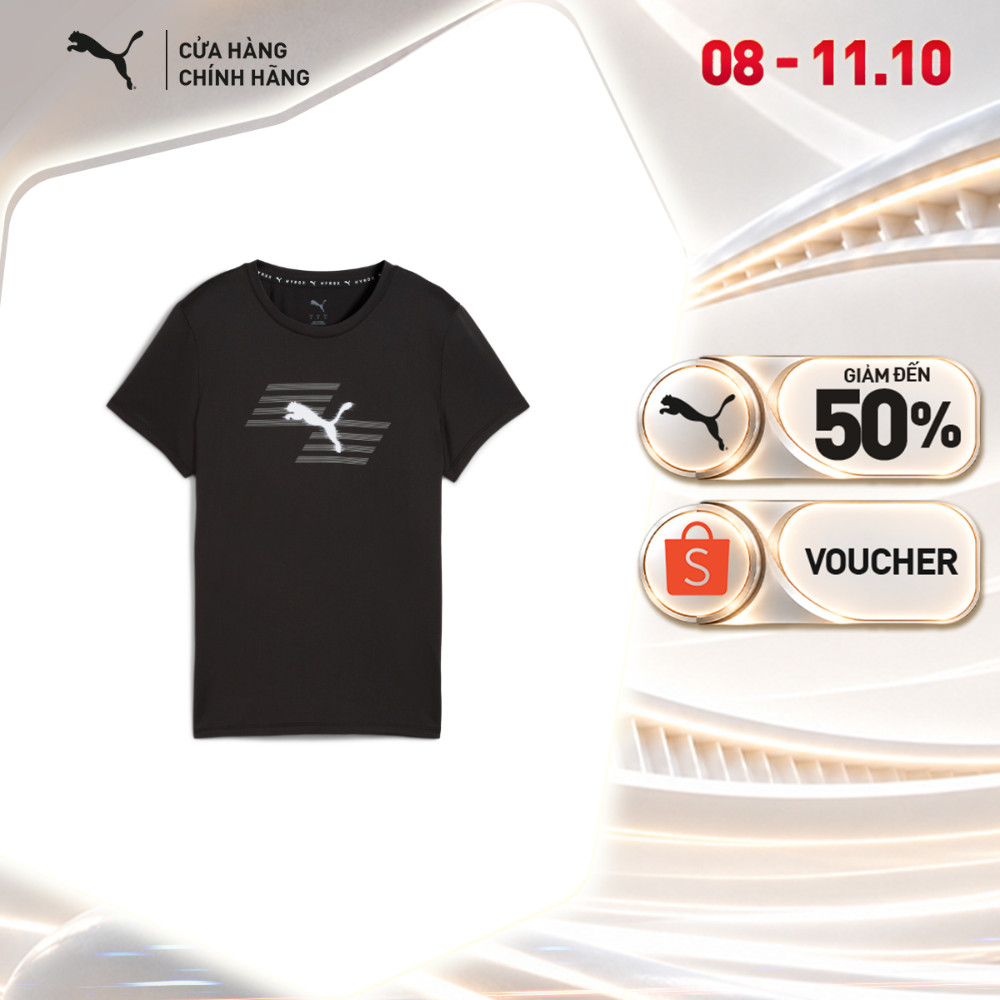 Áo Thun Tập Luyện PUMA Nữ W HYROX POLY GRAPHIC TEE Black Màu Đen