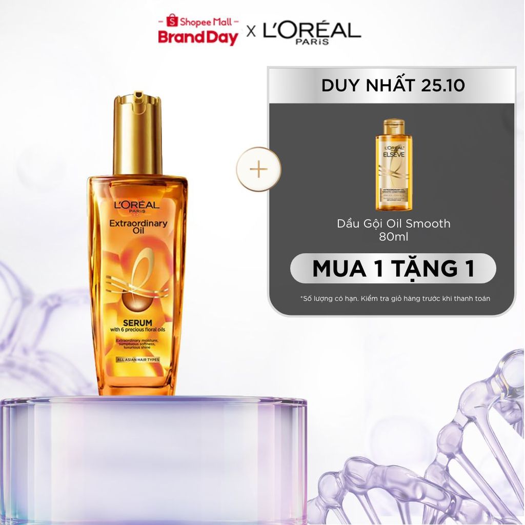 Dầu dưỡng tóc chiết xuất tinh dầu hoa tự nhiên L'Oreal Paris Elseve Extraordinary Oil Ultra Nourishing 100ml