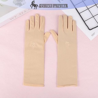 Onetimingfine 1 Cặp Găng Tay Lái Xe Co Giãn Nữ Chống Tia UV Giữa Dài Găng Tay Thoáng Khí Cho Mùa Xuân Mùa Hè Găng Tay Mỏng VN