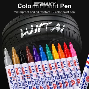 Bút sơn đánh dấu vĩnh viễn chống nước nhiều màu, dùng cho lốp xe, vải, cao su, graffiti, sơn dặm, cảm ứng