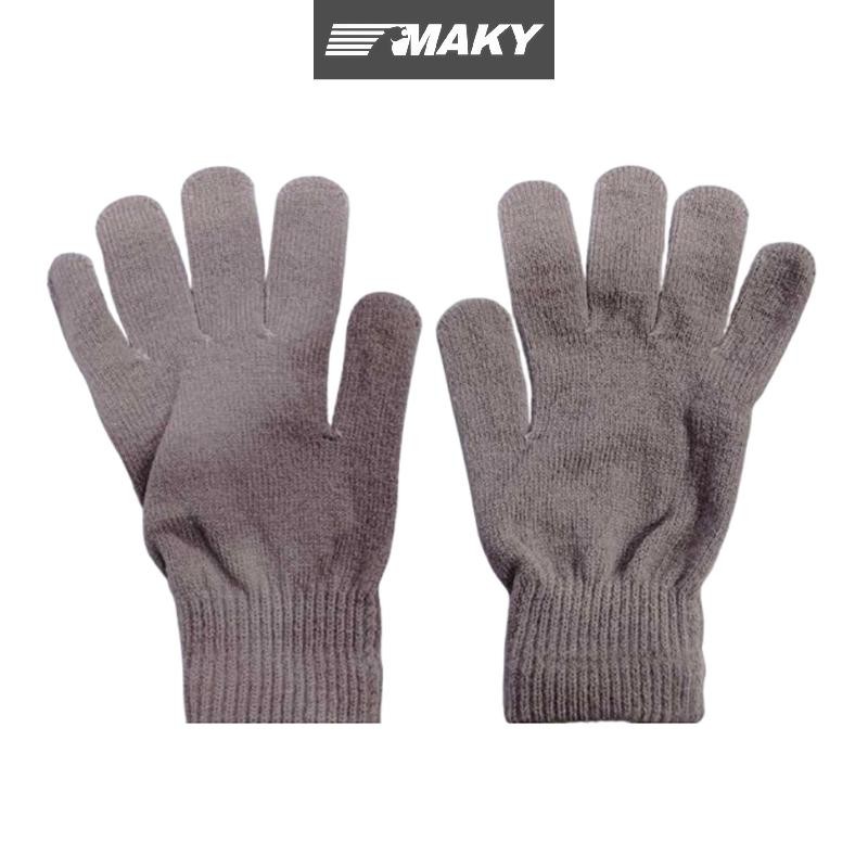 Găng tay giữ ấm mùa thu đông dày, full ngón, unisex, cặp đôi, đi xe đạp, dệt kim sang trọng
