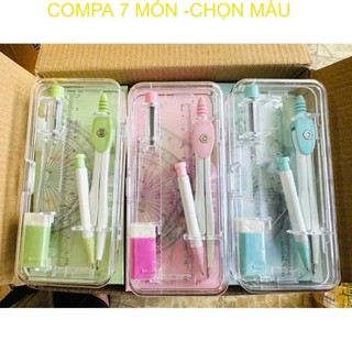 Bộ Eke Compa Hộp Nhựa Đầy Đủ Chi Tiết Cao Cấp