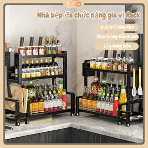 Kệ đựng gia vị nhà bếp 2 và 3 Tầng, Kệ hũ gia vị, Có thể để bát đũa dao thớt, Giải Pháp Lưu Trữ Và Đựng Gia Vị Hiệu Quả