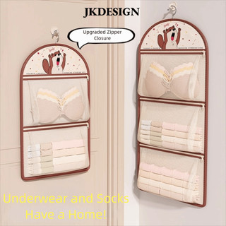Túi đựng đồ lót JKDESIGN, Túi treo quần áo có thể gập lại dung tích lớn 1 / 2 / 3 lớp, có dây kéo có móc treo Tất bền Túi treo tủ quần áo