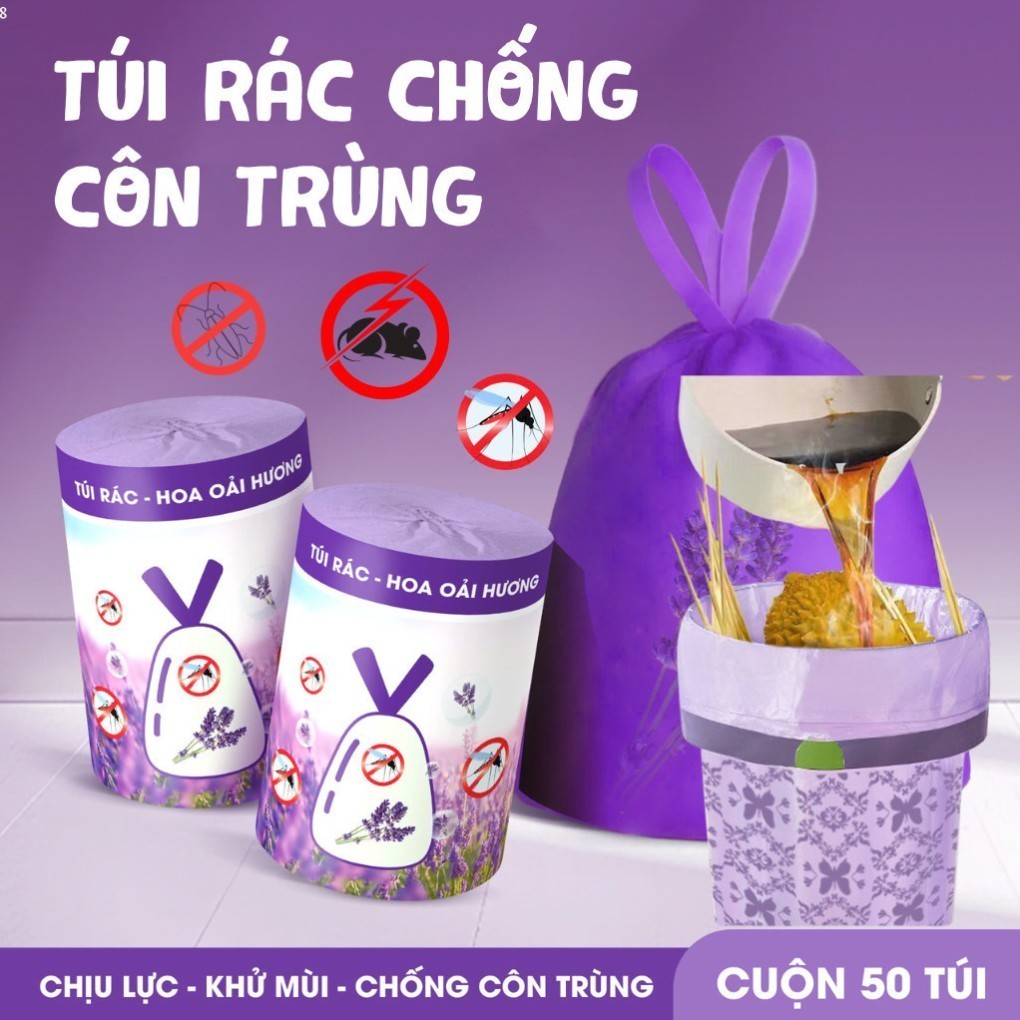 [COMBO 3 BỊCH] 150 Túi Đựng Rác Hương Lavender Xua Đuổi Ruồi Muỗi, Siêu ...