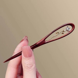 Kẹp Tóc Bằng Gỗ Hoa Hồng Retro Phong Cách Dân Tộc - Phụ Kiện Tóc Chuẩn Nét Cổ Điển