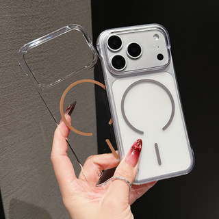 [JLK] Ốp từ tính trong suốt không khung cho iPhone 17Air 17Pro 17 Pro Max Vỏ cứng điện thoại không viền trong suốt